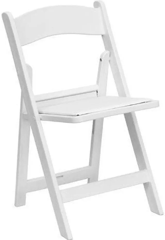 Alt view image 4 of 17 - HERCULES Series 1000 lb. Capacity White Resin Folding Chair with White Vinyl Padded Seat
