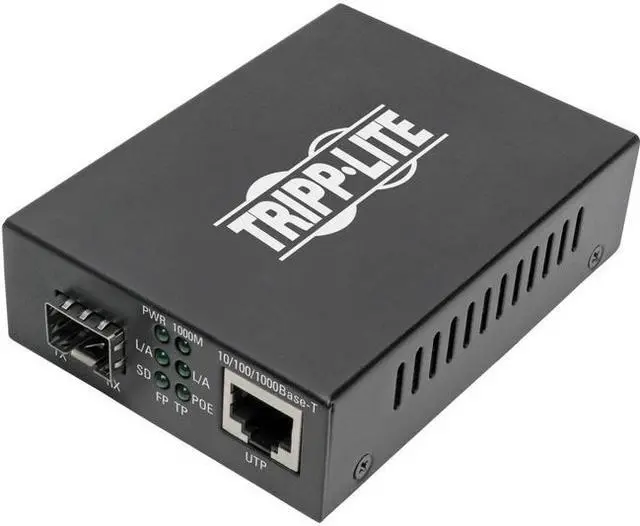 Alt view image 6 of 17 - Tripp Lite Gigabit SFP Fiber to Ethernet Media Converter, POE+ - 10/100/1000 Mbps