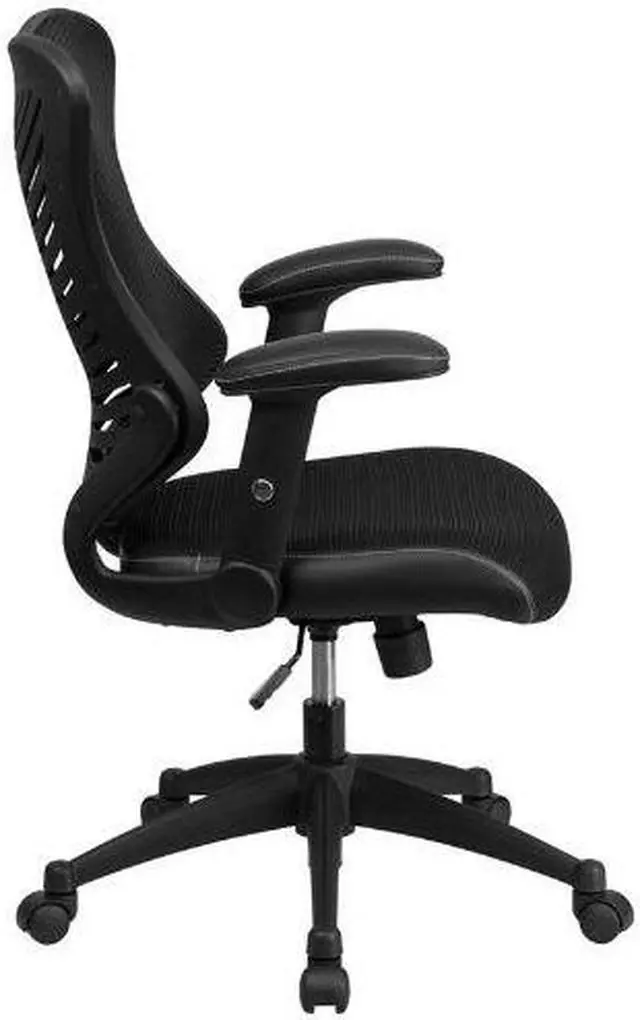 Alt view image 8 of 20 - High Back Designer Black Mesh Executive Swivel Ergonomic Office Chair with Adjustable Arms