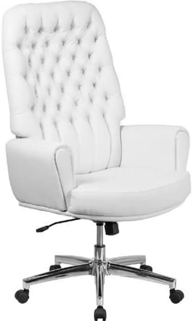 Alt view image 8 of 20 - Flash Furniture High Back Traditional Tufted White Leather Executive Swivel Chair with Arms