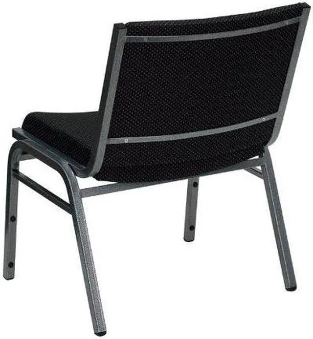 Alt view image 10 of 20 - Flash Furniture XU-60555-BK-GG Hercules Series 1000-Pound Big/Tall Extra Wide Black Fabric Stack Chair, Silver Vein