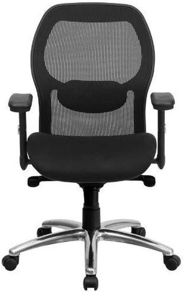 Alt view image 13 of 20 - Mid-Back Black Super Mesh Executive Swivel Chair with Knee Tilt Control and Adjustable Arms