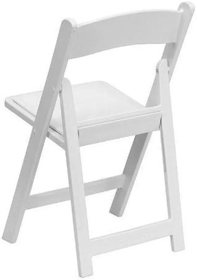 Alt view image 6 of 17 - HERCULES Series 1000 lb. Capacity White Resin Folding Chair with White Vinyl Padded Seat