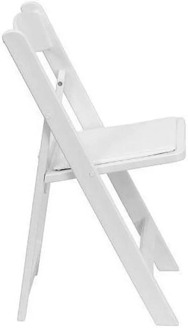 Alt view image 5 of 17 - HERCULES Series 1000 lb. Capacity White Resin Folding Chair with White Vinyl Padded Seat