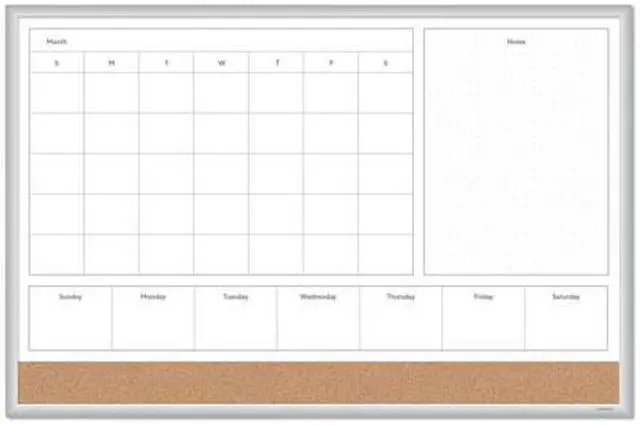 Main image of U Brands 4N1 Magnetic Dry Erase Combo Board 36 x 24 White/Natural 3891U00-01