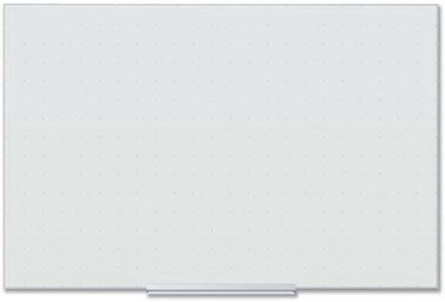 Main image of Floating Glass Ghost Grid Dry Erase Board, 36 x 24 Inches, White Frosted Surface, Frameless UBR2798U0001