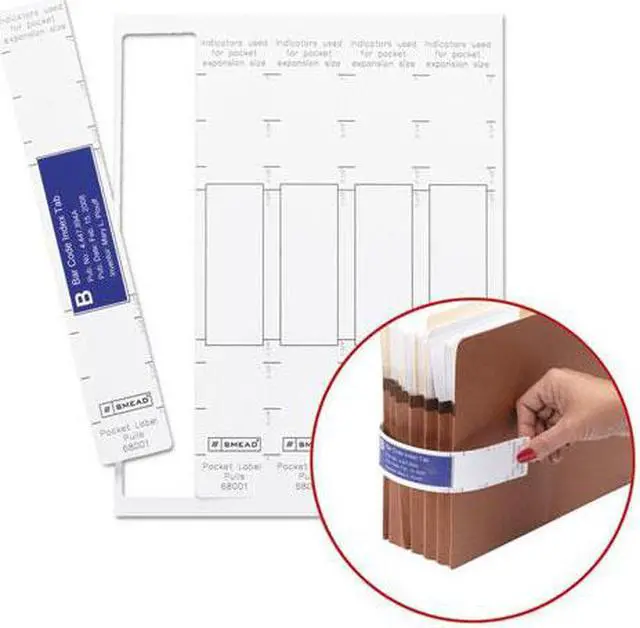 Alt view image 3 of 14 - Viewables Pocket Label Pulls, 1.63 x 10.13, White, 5/Sheet, 9 Sheets/Pack 68001