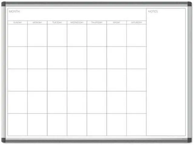 Main image of PINIT Magnetic Dry Erase Calendar Board, 48 x 36 Inches, Silver Aluminum Frame UBR2903U0001