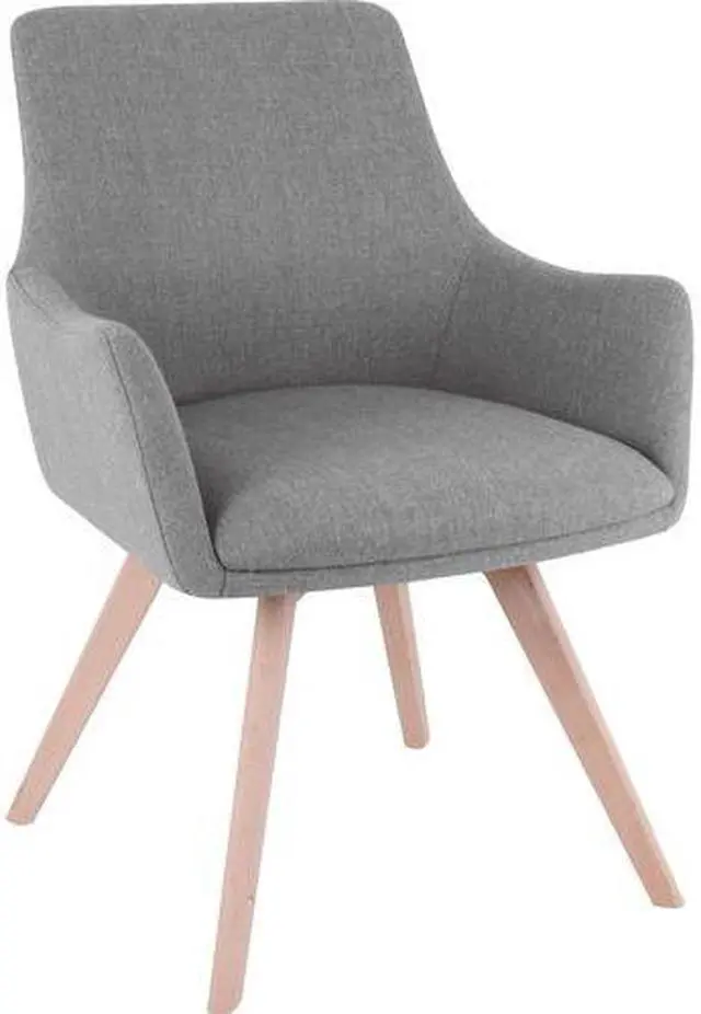 Main image of Lorell Gray Flannel Guest Chair with Wood Legs - Four-legged Base - Gray - 25.1" Width x 24.8" Depth x 35" Height LLR685