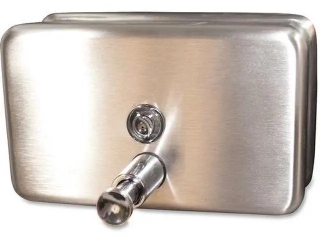 Main image of Genuine Joe Liquid Soap Dispenser Horizontal 40oz Cap Stainless Steel 85146