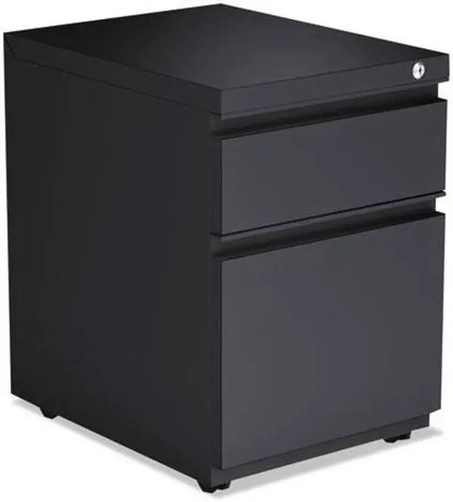 Main image of Alera - PBBFCH - 2-Drawer Metal Pedestal Box File w/Full Length Pull, 14 7/8w x 19 1/8d, Charcoal