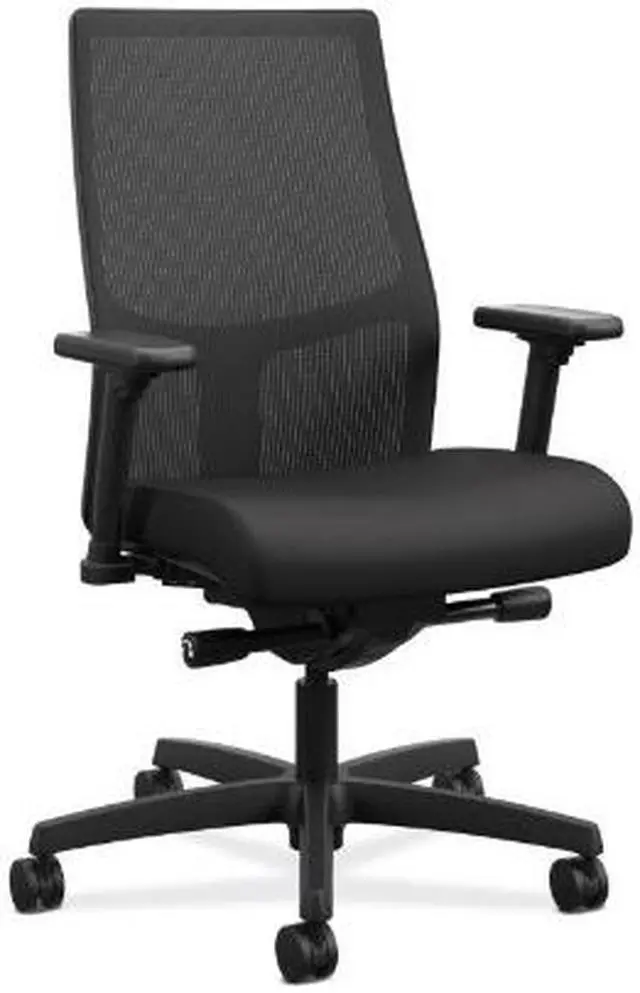 Alt view image 2 of 6 - Ignition 2.0 4-Way Stretch Mid-Back Mesh Task Chair Supports 300 lb 17" to 21" Seat Height Black Seat/Back Black Base HONI2M2AMNC10TK