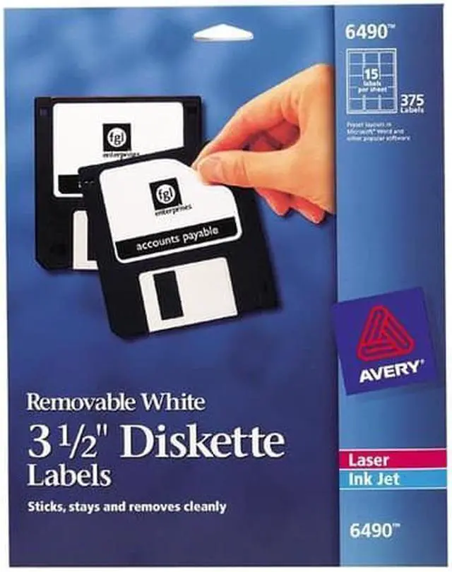Alt view image 5 of 13 - Avery Printable Blank Rectangle Labels, 2-11/16" x 2", Matte White, 375 Customizable Labels (6490)
