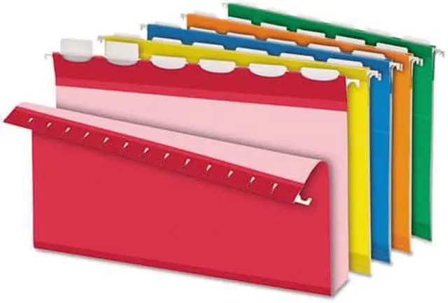 Main image of Pendaflex Ready-Tab Hanging File Folders 2" Capacity 1/6 Tab Legal Assorted 20/Box 42702