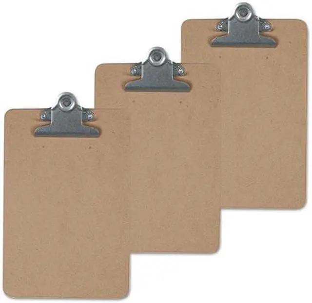 Main image of Universal 40305VP Hardboard Clipboard, 1 Inch Capacity, Holds 8 1/2 X 14, Brown, 3/Pk