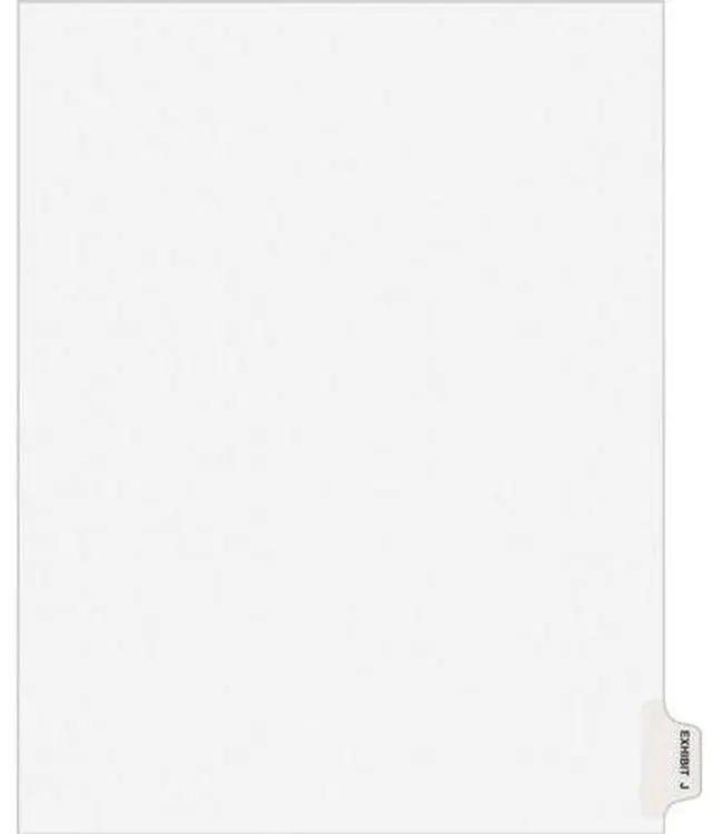 Main image of Avery-Style Preprinted Legal Side Tab Divider Exhibit J Letter White 25/Pack