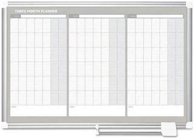 Main image of MasterVision Magnetic Dry Erase Calendar Board, 36 X 24, Silver Aluminum Frame BVCGA03204830