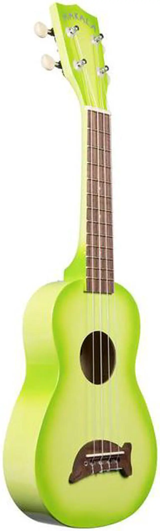 Alt view image 4 of 4 - Kala Gloss Green Apple Burst Makala Dolphin Soprano Ukulele with Tote Bag