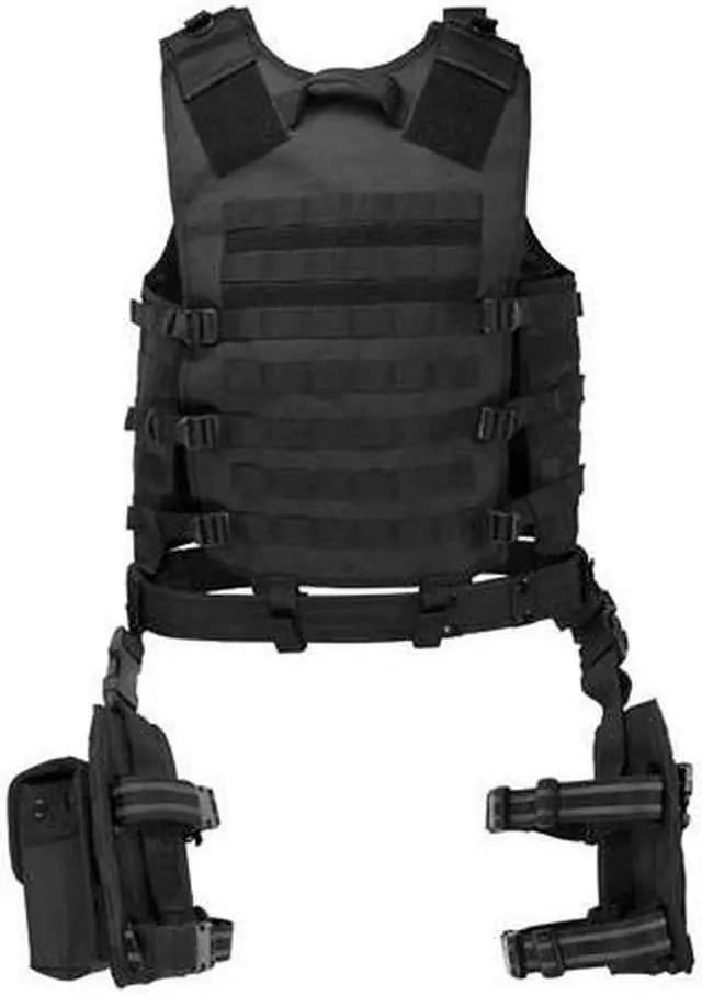 Alt view image 3 of 7 - Barska Loaded Gear VX-100 Tactical Vest and Leg Platform-Blk