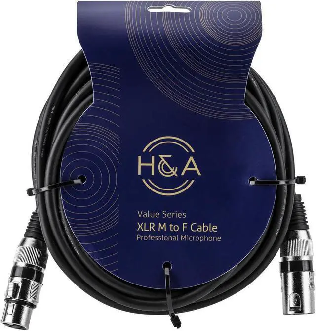 Alt view image 5 of 5 - H&A Value Series, 3 Pack XLR M to F Professional Microphone Cable - 25'