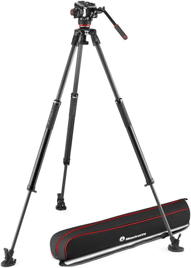 Manfrotto 504X Fluid Video Head with 635 CF Fast Single Leg Tripod