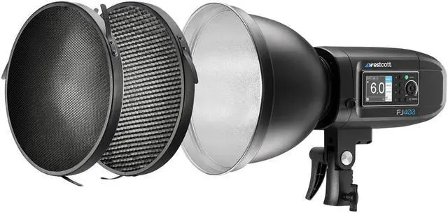 Alt view image 2 of 7 - Westcott 70-Degree Wide Reflector with Honeycomb Grids, Bowens-Mount, Silver/Black
