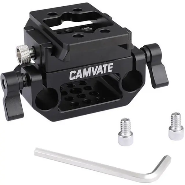 Main image of CAMVATE Manfrotto-Style QR Sliding-in Plate with 15mm Dual Rod Clamp