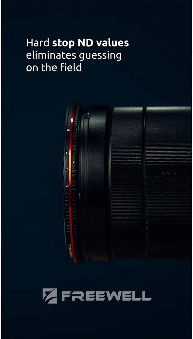 Alt view image 5 of 6 - Freewell 82mm Threaded Hard Stop VND All Day Filter, 2 to 5 Stop and 6 to 9 Stop
