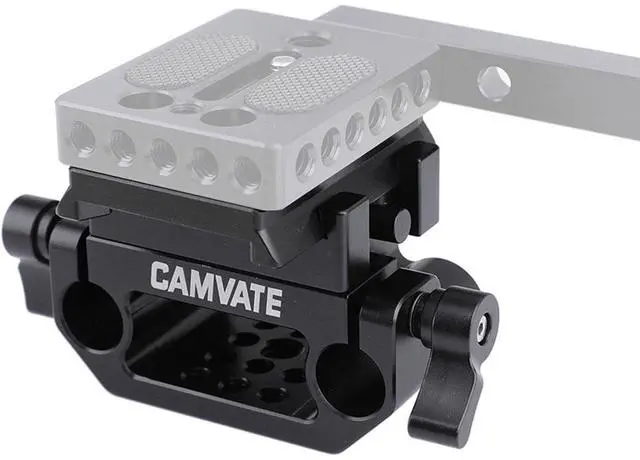 Alt view image 2 of 6 - CAMVATE Manfrotto-Style QR Sliding-in Plate with 15mm Dual Rod Clamp