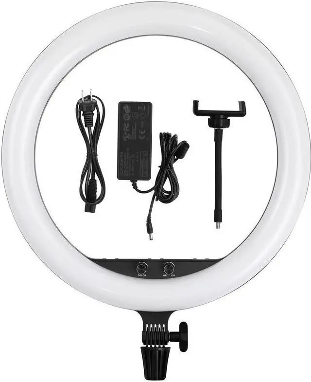 Alt view image 2 of 6 - Godox LR150 18" Bi-Color LED Ring-Light, Black, Bundle with Flashpoint 7' Light Stand