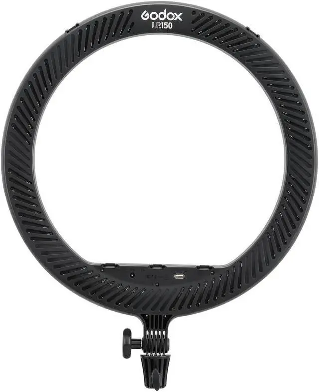 Alt view image 4 of 6 - Godox LR150 18" Bi-Color LED Ring-Light, Black, Bundle with Flashpoint 7' Light Stand