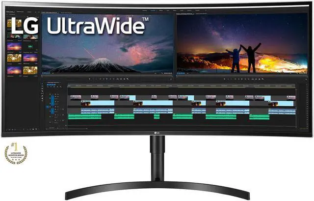 Alt view image 18 of 20 - LG 38WN75C-B 38-Inch Class 21:9 Curved UltraWide QHD+ (3840 x 1600) IPS Display with HDR 10 and Tilt/Height Adjustable Stand, Black