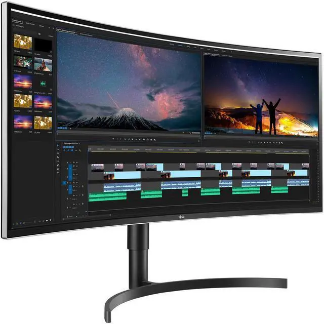 Alt view image 20 of 20 - LG 38WN75C-B 38-Inch Class 21:9 Curved UltraWide QHD+ (3840 x 1600) IPS Display with HDR 10 and Tilt/Height Adjustable Stand, Black