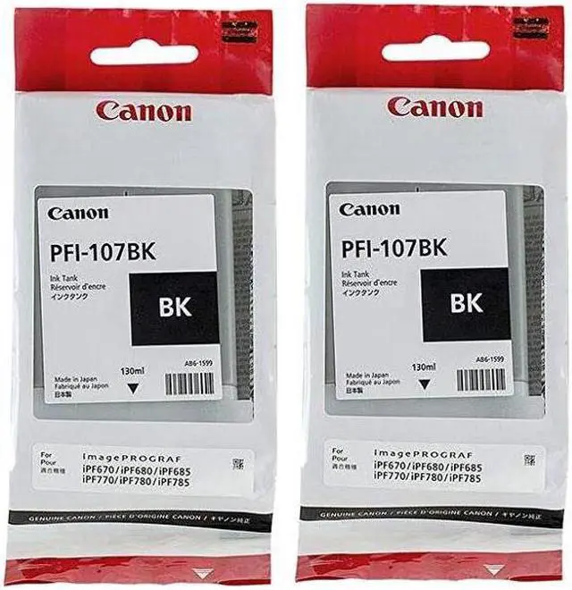 Main image of Canon 2X PFI-107 130ml Ink Tank for Canon iPF680/685/780/785, Black