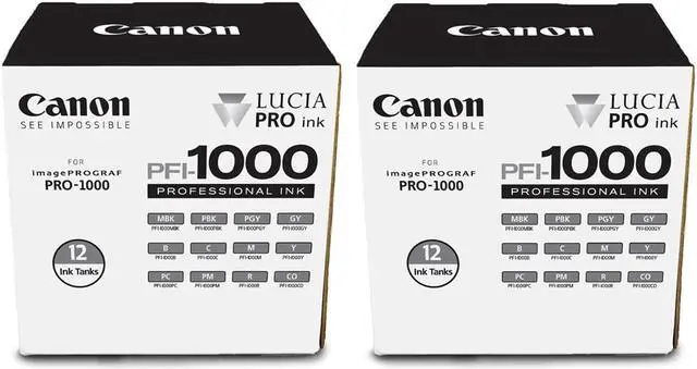 Main image of Canon 2 Pack PFI-1000 12 Ink LUCIA PRO Pack for imagePROGRAF PRO-1000