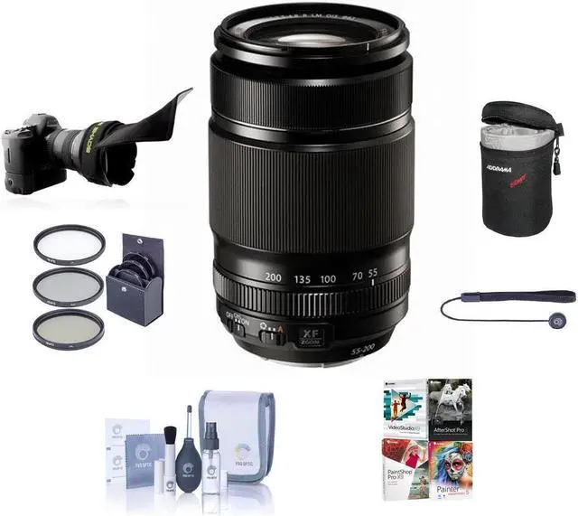 Main image of Fujifilm XF 55-200mm f/3.5-4.8 R LM OIS Lens, Bundle with 62mm Filter Kit & Photo Video Art Suite PC Software Kit