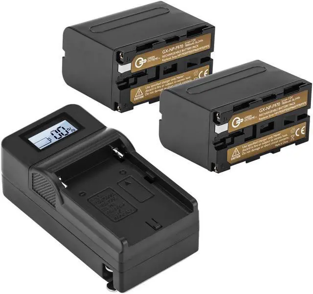 Main image of Green Extreme 2x NP-F970 7.2V 56.2Wh Li-Ion Batteries, Bundle with Green Extreme Compact Smart Charger Kit