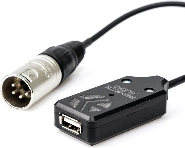 Alt view image 2 of 2 - Remote Audio 2' 4-Pin XLR Male to USB Power Cable, 5VDC, 3A Max Output #CAX4MUSB