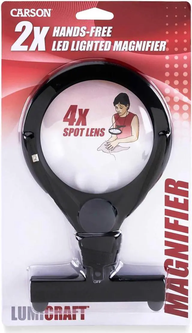 Alt view image 2 of 3 - Carson LC-15 LumiCraft Magnifier, 2x Hands Free with 4x Bi-Focal Spot Lens