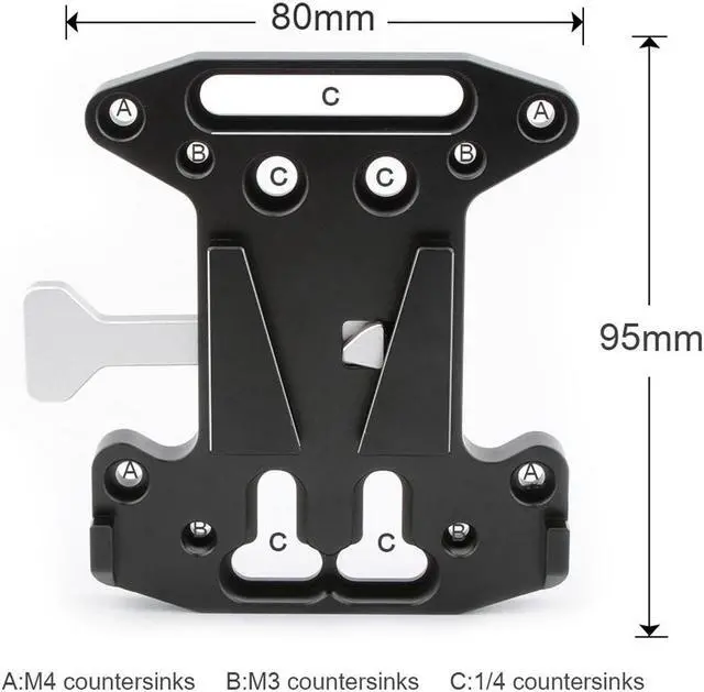 Alt view image 3 of 7 - CAMVATE Quick Release V Lock Mount Battery Plate with Adjustable 15mm Rod Clamp
