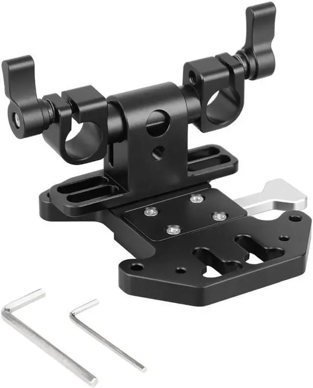 Alt view image 2 of 7 - CAMVATE Quick Release V Lock Mount Battery Plate with Adjustable 15mm Rod Clamp