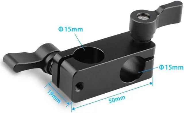 Alt view image 4 of 5 - CAMVATE 90 Degree Rod Rig Adapter Clamp for DSLR 15mm Rods Rig System Shoulder Mount, Black Knob