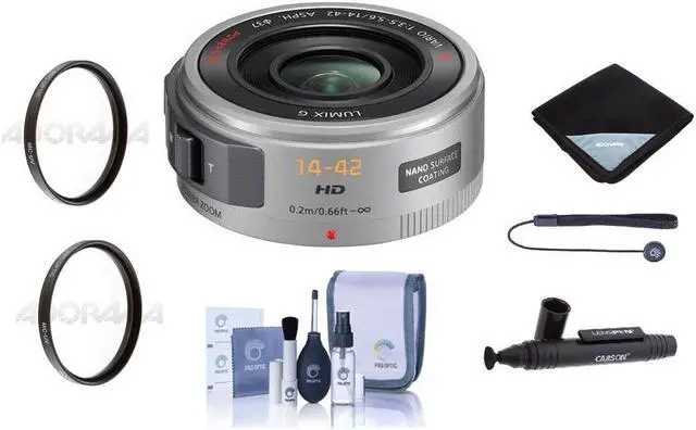 Main image of Panasonic 14-42/3.5-5.6 GX Vario Zoom Micro 4/3 Lens, Silver W/Free Acc Bundle
