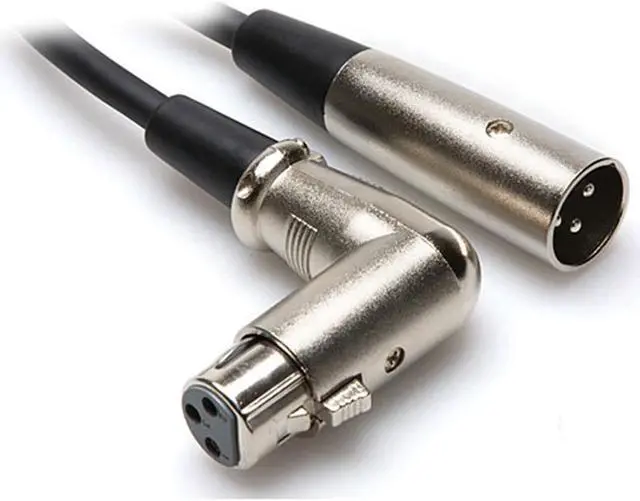 Main image of Hosa 1.5 ft 3 Pin XLR Straight Male to Right Angle XLR Female Balanced Audio Int