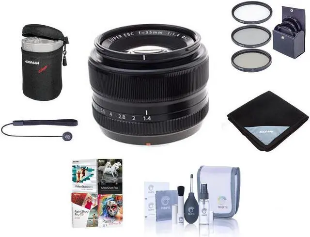 Main image of Fujifilm XF 35mm f/1.4 Lens, Bundle with Tiffen 52mm Filter Kit, Lens Case, Lens Cap Tether, Cleaning Kit, Lens Wrap, Software Kit
