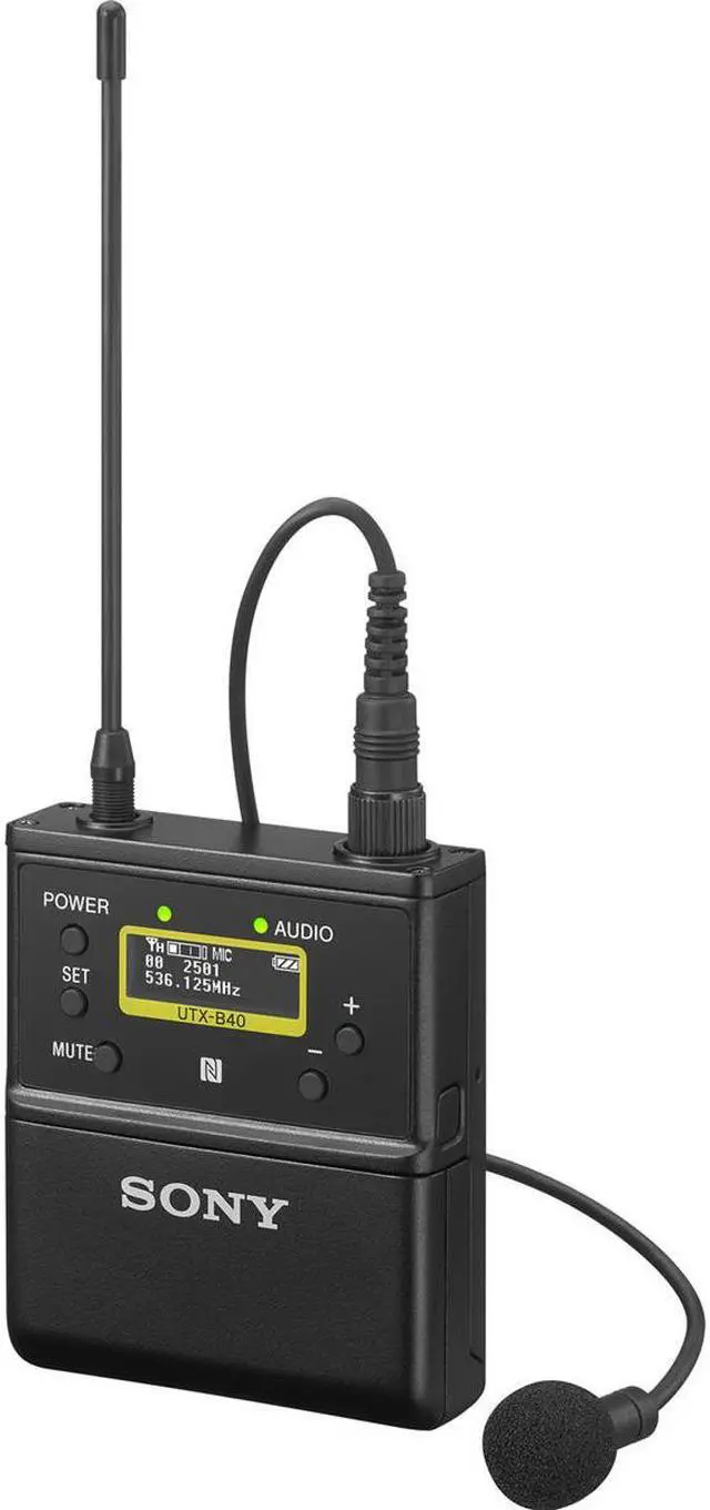 Main image of Sony UTX-B40 Bodypack Transmitter with Omni Lavalier Mic, 25UC: 536 to 608MHz