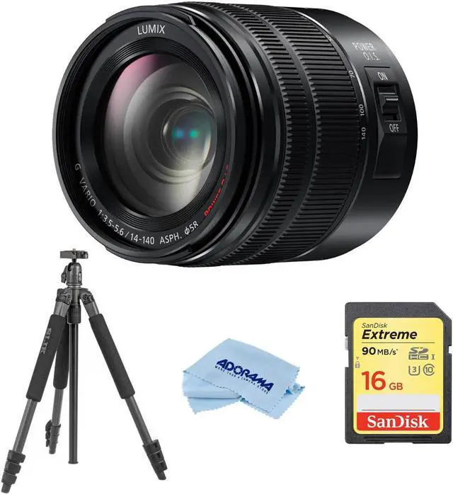 Main image of Panasonic Lumix G Vario 14-140mm f/3.5-5.6 II ASPH Power MFT Lens - With Tripod