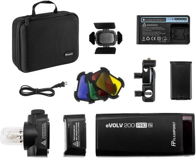 Main image of Flashpoint eVOLV 200 Pro TTL Pocket Flash with Barndoor Kit - Godox AD200 Pro