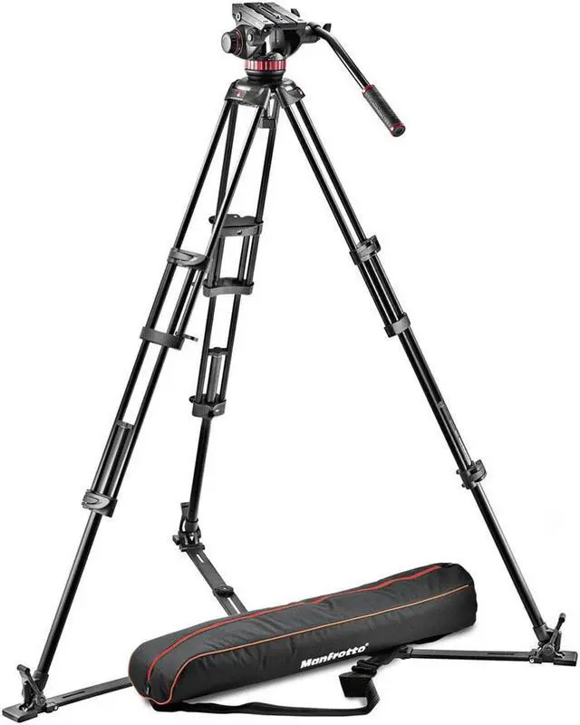 Alt view image 7 of 14 - Manfrotto Professional Fluid Video System/Aluminum /Ground Spreader MVH502A w/54