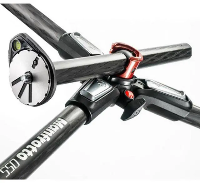 Alt view image 3 of 17 - Manfrotto 055 3-Section Carbon Fiber Tripod with Horizontal Column